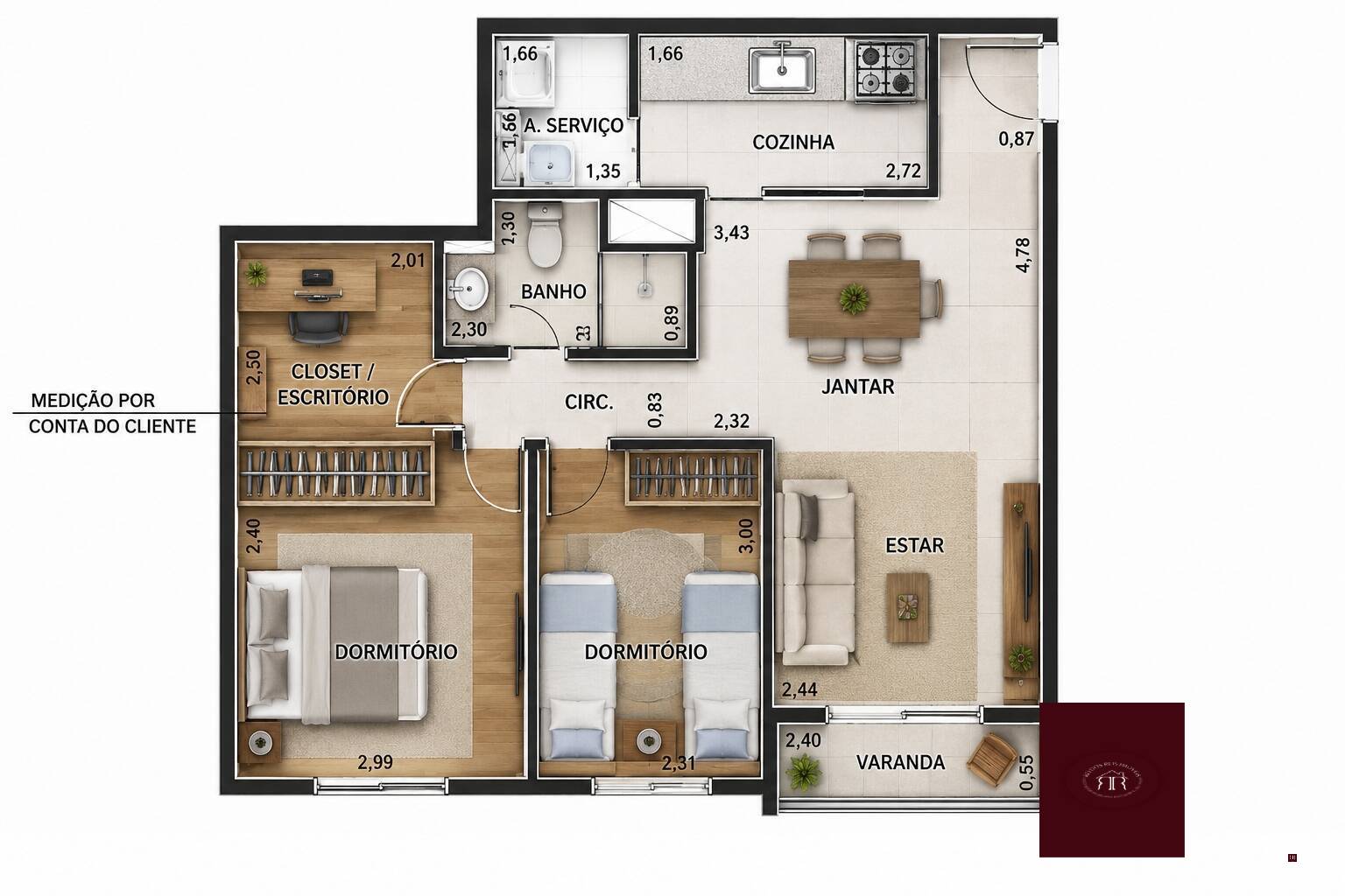 Apartamento, 3 quartos, 55 m² - Foto 35